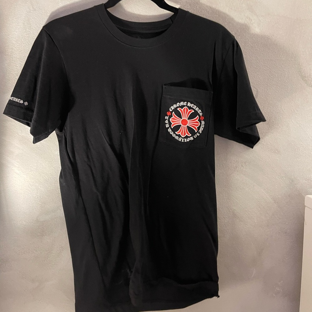 Chrome Hearts Black Tee with Red Graphic